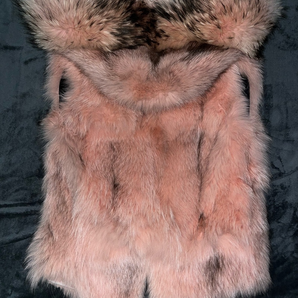 SAM. Women's Blush Pink Fox Fur Vest Size XS - Picture 5 of 5